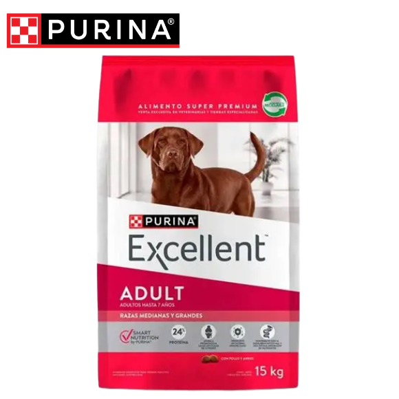 EXCELLENT ADULTOS POLLO Y ARROZ RAZAS MEDIANAS Y GRANDES EXCELLENT ADULTOS POLLO Y ARROZ RAZAS MEDIANAS Y GRANDES